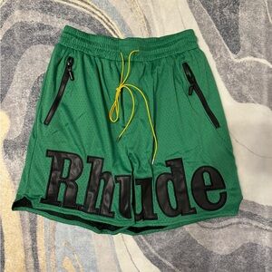 Rhude Green Mesh Shorts Size Large